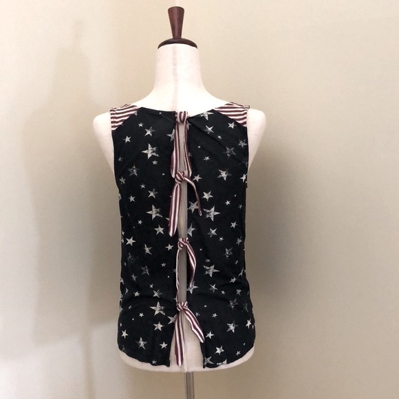 Others Follow. Open Back Tank. Stars & Stripes. Navy Blue, Red, White. Medium. - Picture 4 of 8